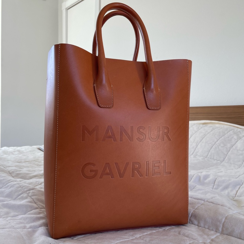Mansur Gavriel Cammello Logo NS Tote - RARE